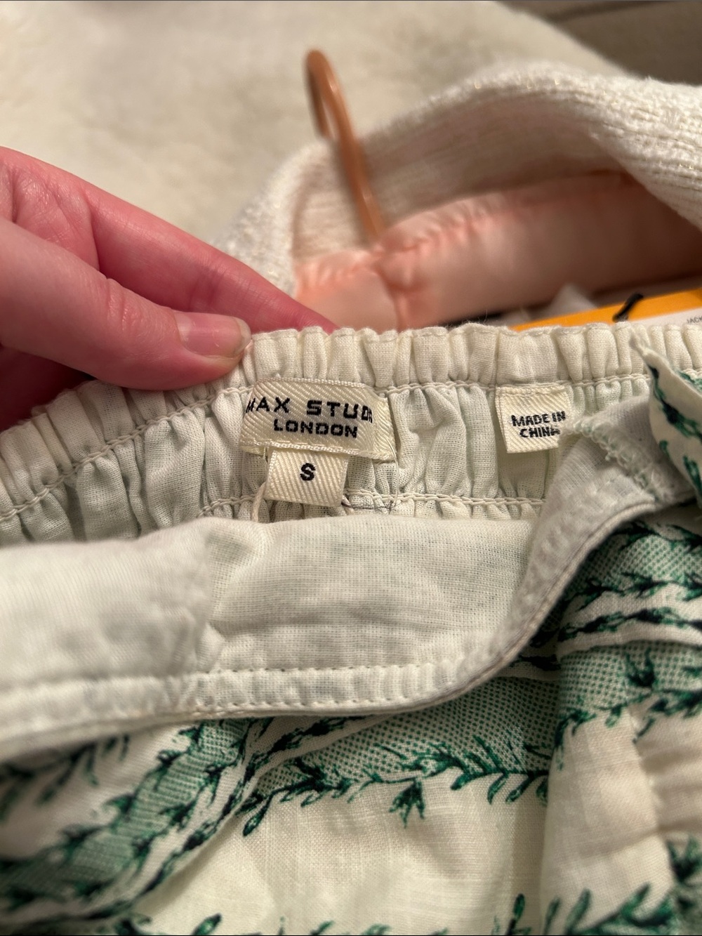 Max Studio Green and Cream Striped Girls' Dress - Picture 5 of 5